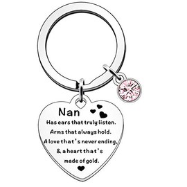 JETTOP Nan Gifts Keyring- Nan Birthday Gifts Nan Mothers Day Gifts Christmas Presents (Has Ears)