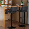 Whiterye Black Bar Stools Set of 2, Adjustable Faux Leather