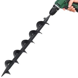 TREATLIFE HOME Auger Drill Bit for Easy Planting and Fencing, Heavy-Duty Steel, 3" Diameter, 23.6" Long