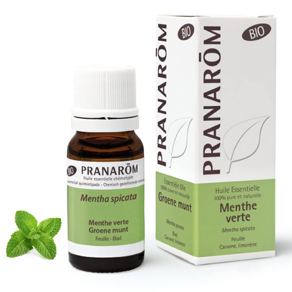 Pranarom Spearmint BIO 0.3 fl oz (10 ml) (PRANAROM Chemo Type Essential Oil)
