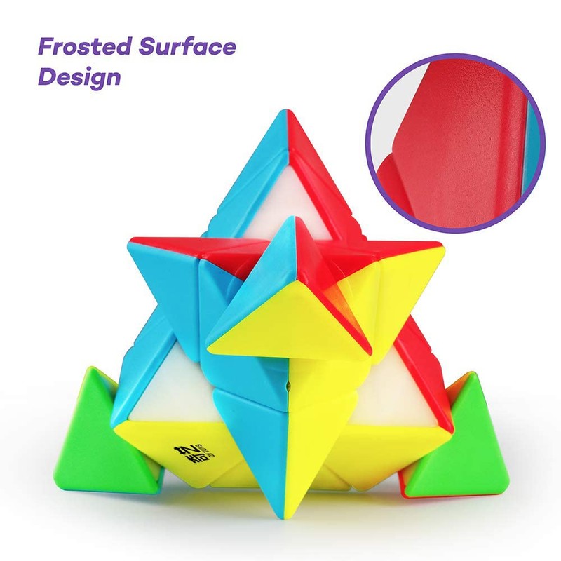 D-FantiX QYTOYS Qiming Pyramid Speed Cube Stickerless Triangle Cube 3x3