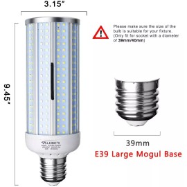 Auzer 4-Pack 80W LED Corn Light Bulb Large Mogul Base E39 LED Bulb AC85V-265V Daylight