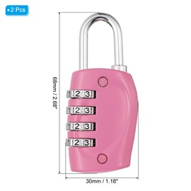 PATIKIL Combination Lock, 2Pcs 4 Digit Outdoor Padlock Waterproof Locker Lock for Luggage Suitcase, Gym Locker, Fence, Filing Cabinets, Toolbox, Gate, Pink