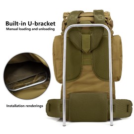 TianYaOutDoor 65L Tactical Backpack with Internal Frame Waterproof backpack for camping, hiking and outdoor traveling