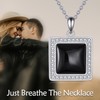 YFN Just Breathe Necklace Sterling Silver Black Tourmaline Pendant Tourmaline