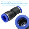 PATIKIL 3/8"プッシュ トゥ コネクト継手 10個プラスチック製エアーラインホース継手クイックリリース空気配管コネクター直線ユニオン2方結合器チューブ用 ブルー