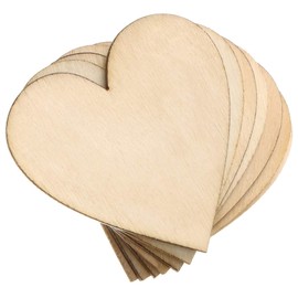 Unfinished Wooden Hearts for Crafts, 100 Pcs 2 inch Blank Unfinished Wood Craft Kit with DIY Craft Pieces for Wedding Ornaments Christmas Party Embellishment