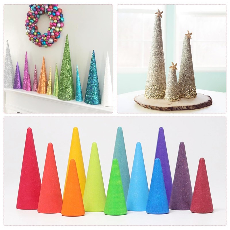 Cabilock 2PCS 30CM Christmas Foam Cone White Craft Foam Cone