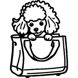 A7 'Toy Poodle in a Handbag' Unmounted Rubber Stamp (RS00054199)