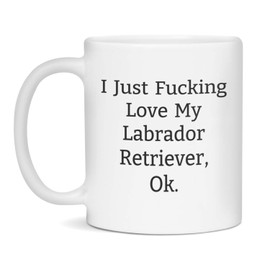 I Love My Labrador Retriever-Funny Labrador Retriever Mug, 11-Ounce White