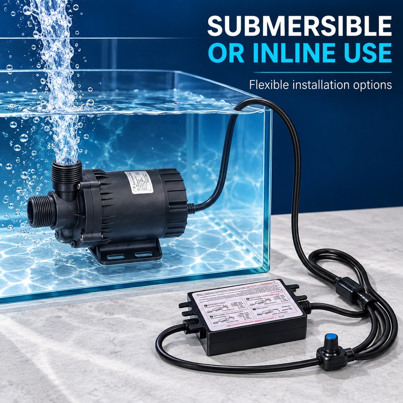 DC60G-24120A-1 24V Brushless Water Pump, 120W Adjustable 3800 LPH Flow,