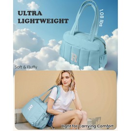 Vogewood Birthday Gifts for 3 4 5 6 7 8 9 10 11 12 13 Year Old Girls-Duffel bag, Weekender Bags, Overnight Bag for Women, Letter Travel Bags with Makeup Pouch Gift for 16 Year Old Girl (Letter L)