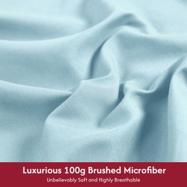 LONAVA Twin Size Sheet Set - 4 Piece Hotel Luxury Wrinkle-Free Microfiber Sheet, Oeko-TEX Certified, Breathable & Elastic, 16" Deep Pockets, Light Blue