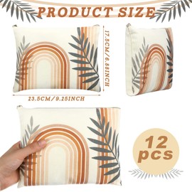 12 Bolsas de Cosméticos Bohemios Neceser de Maquillaje Arcoíris Estuche de Lápices de Sol Bolsa Impresa con Cita para Monedero Lindo Organizador de Maquillaje de Fresa Viaje con Cremallera (Bohemio)