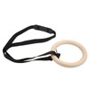 1 Pair Wooden Gymnastic Rings with Adjustable Buckle Straps 330lbs