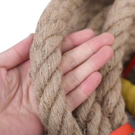 Jute Rope,1.25 Inch Natural Hemp Rope,Twisted Manila Rope for Crafts,Gardening,Climbing,Hammock,Nautical,Tug of War,Railings,Home Decorating (1.25 inch x 100 Feet)