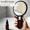 Jaasuee Black Magnifying Handheld Mirror Double Sided, 1X & 15X