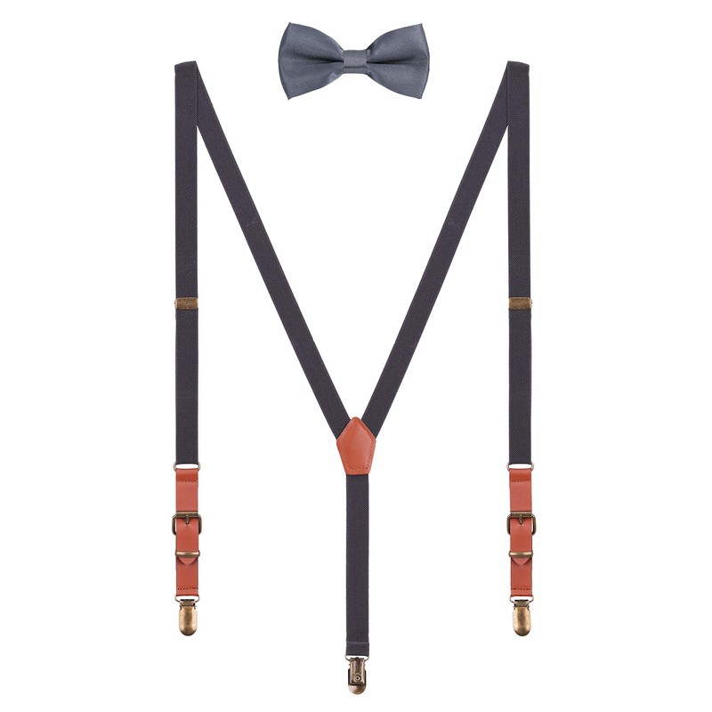 WANYING Men's 2 cm Braces Bow Tie Sets – PU