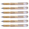 Pentel K230 M Gel Ink Roller Ball Pens, Pack of 6 Gold