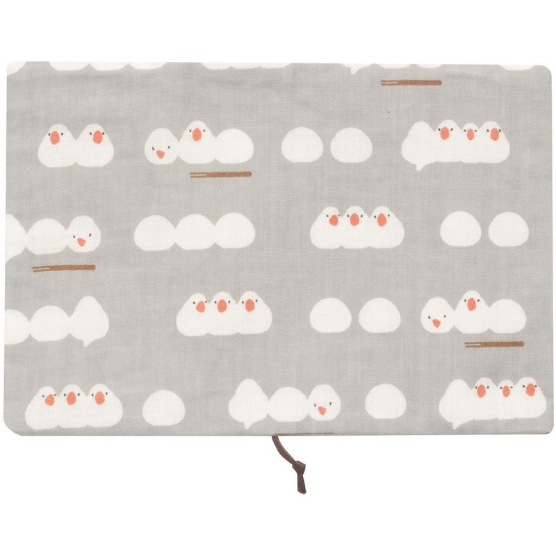 濱文様 文庫本カバー おしくら文鳥 グレー