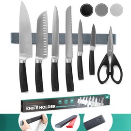 Gunmetal Magnetic Knife Holder for Wall No Drill, 16’’ Stainless Steel Magnetic Knife Holder for Fridge, Knife Magnetic Strip, Magnetic Kitchen Utensil Holder and Magnetic Tool Holder Strip