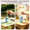 Rechargeable 2-in-1 Electric Pencil Sharpener with Desktop Vacuum, Cordless Automatic