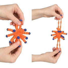 Neon Color Tactile Atom Balls (3.5") Random Colors Strechy Soft Jelly Rubber Calming Figdet Toy for Kids and Adult Autism ADHD Stress Relief (8 Balls)