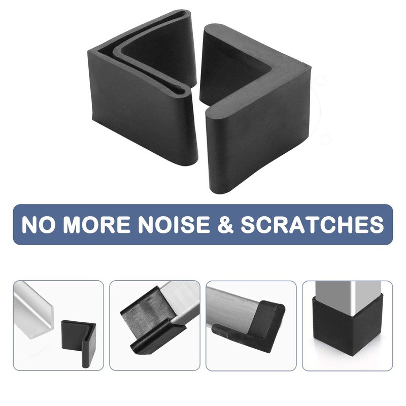 sourcingmap Furniture Angle Iron Foot Pads L Shaped Rubber Leg