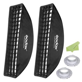 Godox 9"x 35" 22x90cm Honeycomb Grid Softbox with Bowens Mount Speedring for Photo Strobe Studio Flash Light [2-Pack]
