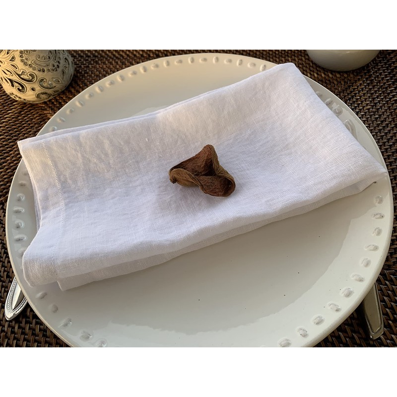 Linen Napkins –100% French Flax – Stonewashed Pure Linen Cloth