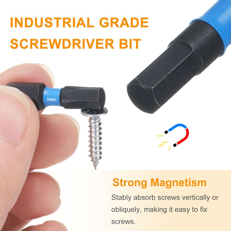 HARFINGTON 4pcs H9/64 SAE Hex Screwdriver Bit 1/4" Hex Shank