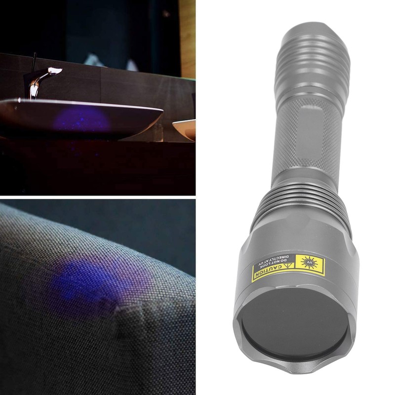 UV Flashlight Portable Aluminum Alloy Shell 365nm LED Blacklight Flashlight