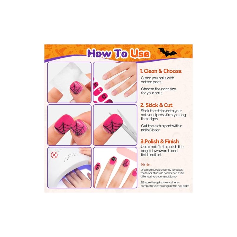 EBANKU - Tiras de esmalte de uñas de gel para