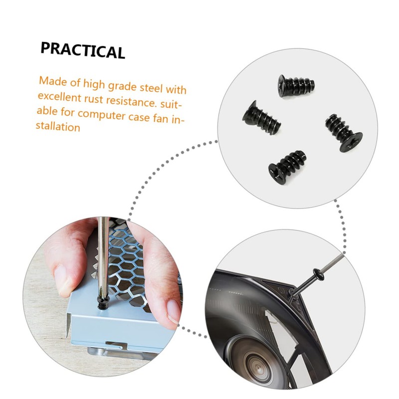 MERRYHAPY Building Kit 50pcs Fan Mounting Screws Self-Tapping Computer Case