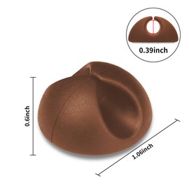 Flezoo Cord Holder Cable Clips, 12PCS Coffee Adhesive Cord Organizer Charger Holder Wire Management Keeper for Nightstand, Desk, Office or Mouse