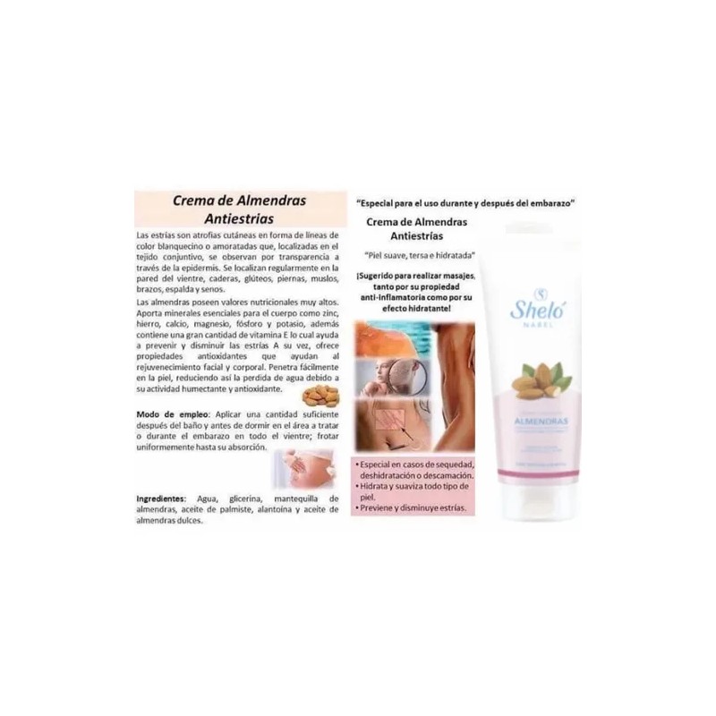 Aceite Y Crema De Almendras Especial Para Estrias Shelo Nab.