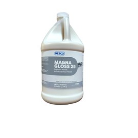 Magna Gloss 25 - High Gloss Floor Finish for Resilient and Non-Resilient Floors - 25% Solids - Detergent Resistant - Machine Scrubbable - Anti-Slip - Superior Metal Interlock Floor Finish - 1 Gallon