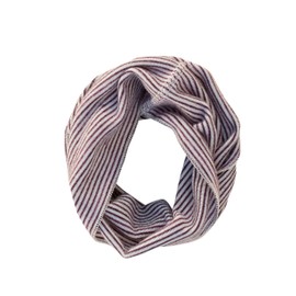 Lilano, Children's Snood Striped 70% Wool (kbT), 30% Silk, 210 g/m², Berry/Natural