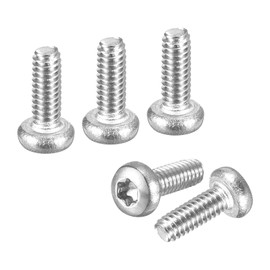 DTGN M2.5x6mm Pan Head Torx Security Screw - 150Pack - Good for Machinery - 304 Stainless Steel Button Head Torx Bolt Star Drive Security Fasteners - Silver Tone