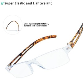 YEIN 2 Pairs Blue Ligth Blocking Reading Glasses for Men and Women Fashion Square Frame Readers(Tortoise,+4.00)