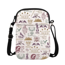 ENSIANTH HOEAB Inspired Messenger Bag Light It Up Gift HOEAB Bookworm Gift Crescent City Book Lover Crossbody Bag (Blood light CB)