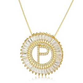 COTTVOTT A-Z Alphabet Pendant Necklaces Charms Women Initial Letter Chain Necklace 4 Colors