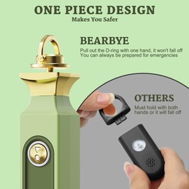 Bearbye Personal Safety Alarm for Women, Vibration Sensing, Rechargeable 125dB Self Defense Alarm with Strobe Light with Wrist Key Strap