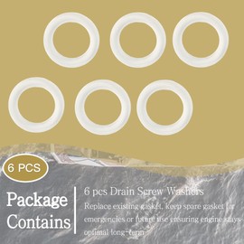 JLM MARINE 6PCS 311598 Fill and Drain Screw Washer for Johnson Evinrude OMC Engines Gearcase Lower Unit Oil Drain Screw Gasket 3852105 777517 18-4248