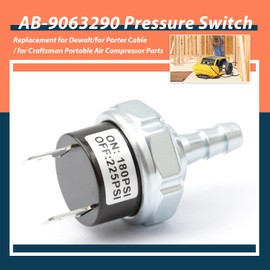 Lisnhlin AB-9063290 Air Compressor Pressure Switch Replacement for Dewalt/for Porter Cable/for Craftsman Machines Tools Part D55146 Type 8 4.5 Gallon D55168 D55167 D55146-CA D55168-CA Air Power