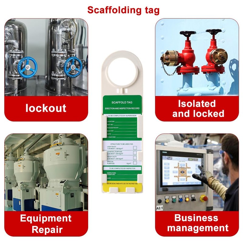 POFET 10 Pcs Scaffold Status Holder and Tags Scaffolding Safety