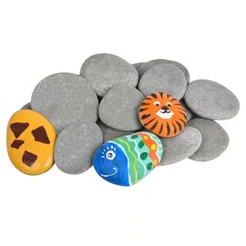 Smooth Pebbles for Painting, Pack of 16 Painting Stones, 4-6 cm, Decorative Stones, Flat Smooth Pebbles for Painting, for Art, Crafts, Garden Decoration