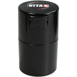 Vitavac - 5g to 20 grams Airtight Multi-Use Vacuum Seal Portable Storage Container for Dry Goods, Food, and Herbs - Black