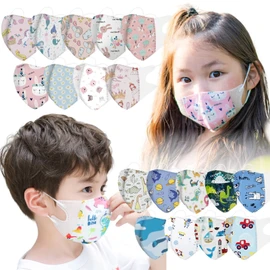 EdutoysLand Children's Daily Mask, 3D, Non-Woven Fabric, 50 Sheets/30 Pieces, Assorted Set, Toddler, Kids Mask, Girls, Boys, Nursery School, Kindergarten, 2 Years, 3 Years, 4 Years, 5 Years, 6 Years, 7 Years Old, Cute 50A