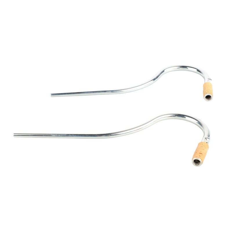 2PCS Bassoon Mouthpieces Silver Plated Curved Neck with Cork Joint